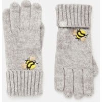 Womens Stafford Embroidered Gloves - GREY EMBROIDERED BEE