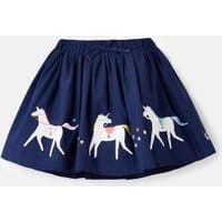 Girls Lexy Artwork Skirt 1-12 years - NAVY UNICORN