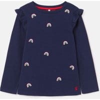 Girls Joya Frill shoulder top 1-12 years - NAVY ICON
