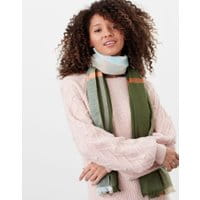 Womens Bridey Checked Scarf - GREEN PINK CHECK