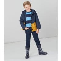 Boys Barton Colourblock Rubber Jacket 1-12 Years - NAVY YELLOW