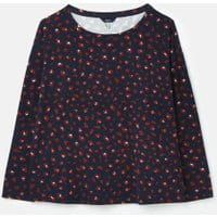 Marina Print Dropped Shoulder Jersey Top - NAVY LEOPARD