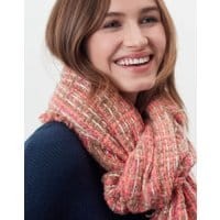 Womens Karrie Boucle Scarf - PINK CAMEL CHECK
