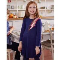 Girls Rachel Knitted Dress 1-12 Years - NAVY LIGHTNING