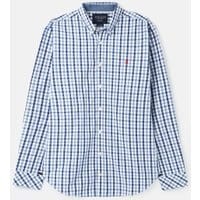 212532 BCI Cotton Long Sleeve Classic Fit Check Shirt - WHITE NAVY CHECK