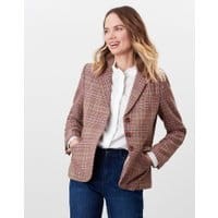 Highcombe Single Breasted Tweed Jacket - PINK TWEED
