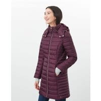 Womens Canterbury Long Luxe Padded Jacket - PLUM