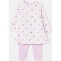 Babys Christina Dress and Legging Set 0-24 Months - LILAC RAINBOW