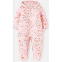 Babys Snuggle Padded Pramsuit 0-24 Months - SOFT PINK DITSY