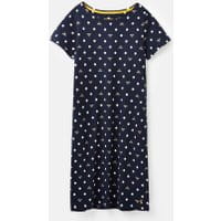 Womens 210405 Short Sleeve Long Dress - NAVY BEE SPOT