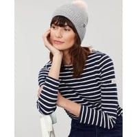 Womens Snowday Knitted Bobble Hat - GREY MARL