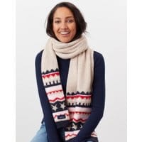 Womens Wilbury Fairisle Scarf - OAT FAIRISLE