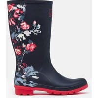 Womens Roll Up Rain Boots - NAVY FLORAL
