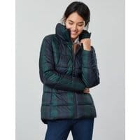 Womens Florian Printed Padded Coat - NAVY CHECK