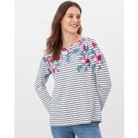 Womens Harbour Print Long Sleeve Jersey Top - STRIPE FLORAL
