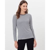Womens Selma Long Sleeve T-Shirt - CREAM BLACK STRIPE