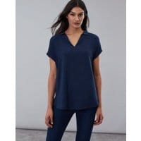 Womens Reagan Cutwork Shell Top - NAVY LEMON