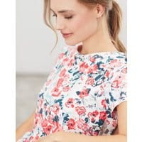 Womens Carley Print Classic Crew Neck Top - CREAM FLORAL