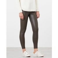 Womens Harriet Pleather Jersey Mix Trouser - DARK GREEN