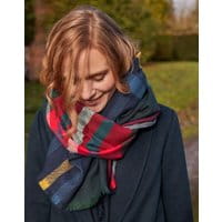 Womens Bridey Checked Scarf - CREAM MULTI CHECK