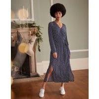 Chloe Fixed Wrap Dress - NAVY STAR