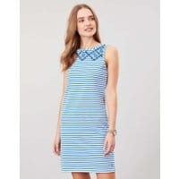 Womens Riva Sleeveless Jersey Dress - WHITE BLUE STRIPE