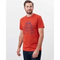 Mens Flynn Graphic Print Crew Neck T-Shirt - BURNT ORANGE
