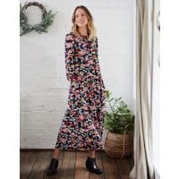 Womens Idelle Tiered Dress - BLACK FLORAL