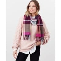 Womens Bracken Check Woven Scarf - Hart Check Creme