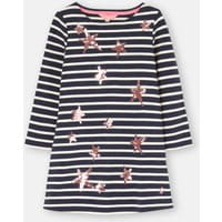 Girls Riviera Luxe Long Sleeve Shift Dress 3-12 Years - NAVY STAR STRIPE