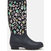 Printed Tall Neoprene Rain Boots - NAVY LEOPARD