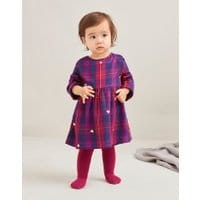 Baby Girls Macy Woven Dress and Tights Set 0-24 Months - NAVY HEARTS