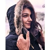 Womens Gosway Chevron Quilt Padded Coat with Hood - MARINE NAVY