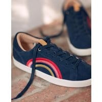 Womens Tildy Leather Lace Up Sneakers - NAVY RAINBOW