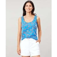 Womens Annika Print Jersey Tank Top - BLUE ZEBRAS