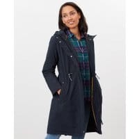 Womens Charlbury Waterproof Raincoat with Padded Lining - NAVY