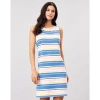 Womens Riva Sleeveless jersey dress - BLUE YELLOW STRIPE