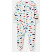 Baby Boys Ziggy Cotton Printed Sleepsuit 0-9 Months - GREY DINOS