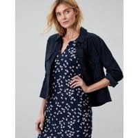 Womens Bobbie Dipped Hem Swing Jacket - MARINE NAVY
