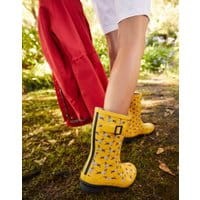 Womens Molly Mid Height Printed Rain Boots - YELLOW SAUSAGE DOG
