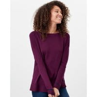 Vivianna Slash Neck Sweater - PURPLE