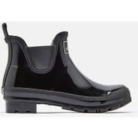 Womens Glossy Wellibobs Short Height Rain Boots - TRUE BLACK