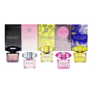 Versace zestaw miniaturek - Bright Crystal Absolu woda perfumowana 5 ml + Yellow Diamond woda toaletowa 5 ml + Bright Crystal woda toaletowa 5 ml + Crystal Noir woda toaletowa 5 ml + Yellow Diamond Intense woda perfumowana 5 ml