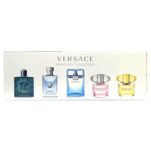 Versace zestaw miniaturek - Man Eau Fraiche woda toaletowa 5 ml + Bright Crystal woda toaletowa 5 ml + Versce Pour Homme woda toaletowa 5 ml + Yellow Diamond woda toaletowa 5 ml + Eros woda toaletowa 5 ml