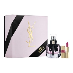Yves Saint Laurent Mon Paris zestaw - woda perfumowana 30 ml + pomadka Rouge Volupte Shine 49 - 1,4 ml
