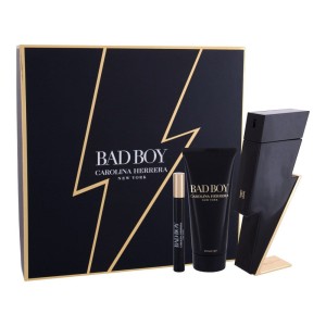 Carolina Herrera Bad Boy zestaw - woda toaletowa 100 ml + woda toaletowa 10 ml + żel pod prysznic 100 ml