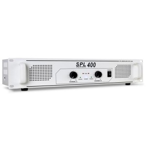 PA zosilňovač Skytec SPL 400, 1200 W, HiFi zosilňovač, biely