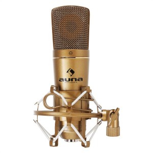 Auna CM600 USB kondenzátorový mikrofón, bronzový, štúdiový