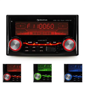 Auna MD-200BT autorádio, USB, SD, MP3, bluetooth, 3 farby