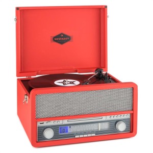 Auna Epoque 1907, retro audio systém, gramofón, bluetooth, MC, USB, CD, AUX